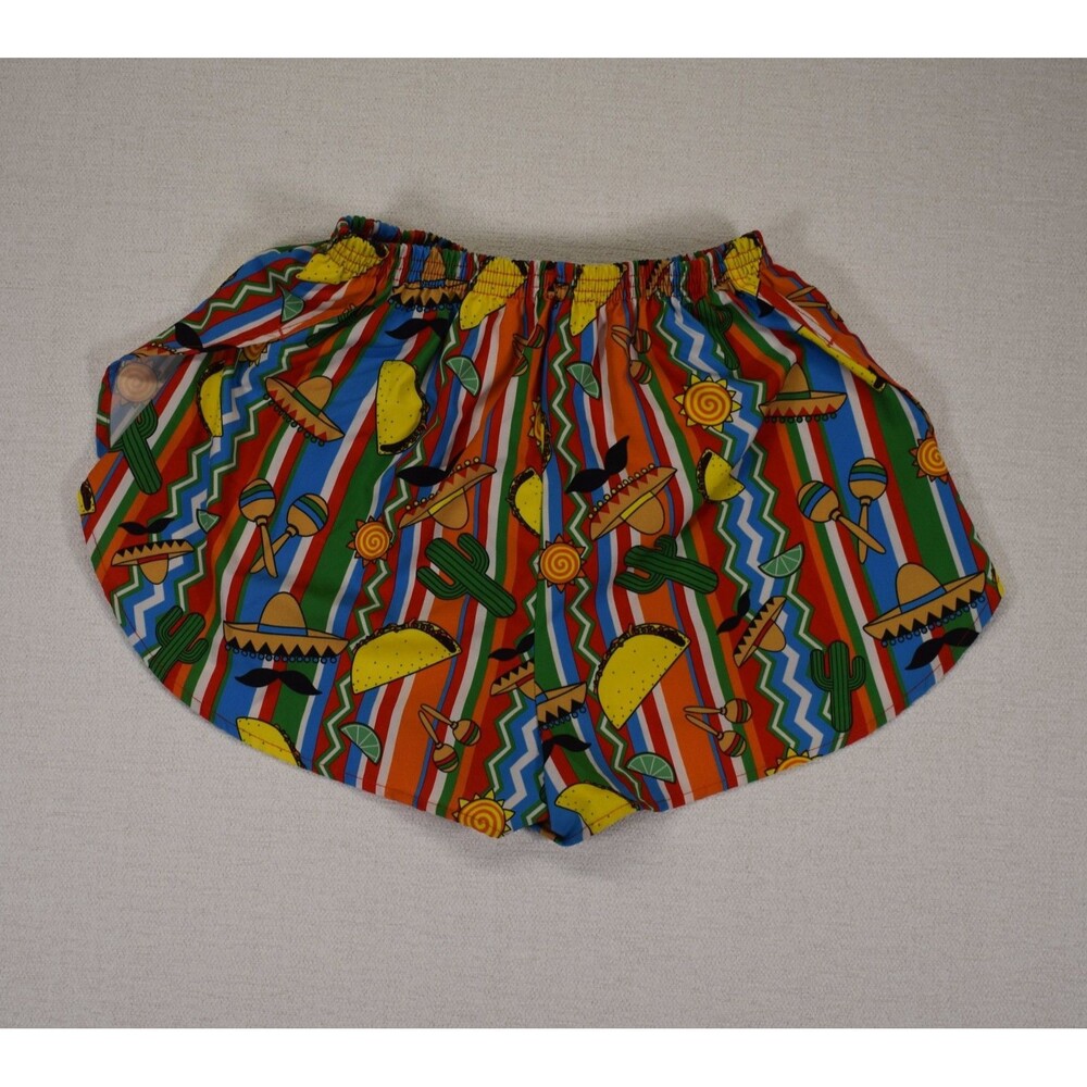 Boa USA Stretch 1" Elite Split Leg Taco Print Lined Running Shorts Womens Size M - Picture 6 of 8